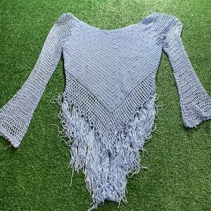 Womens Beach Cover Up with Blue Pearl Detail